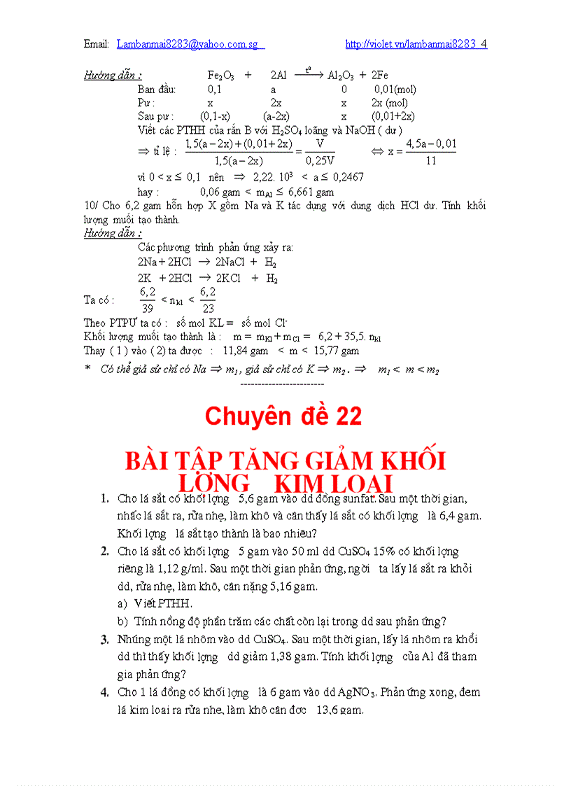 20 chuyên đề hóa 9 mới