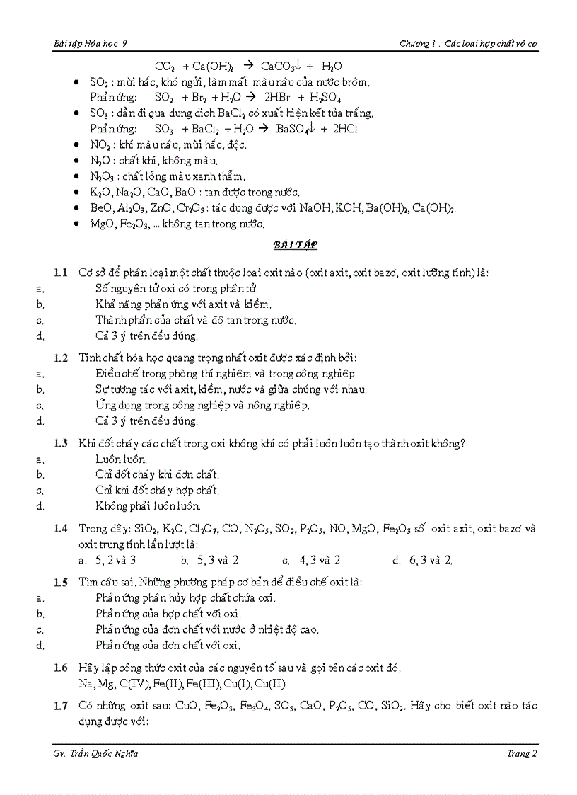 image for page Bài 1 TCHH Oxit Dạy thêm