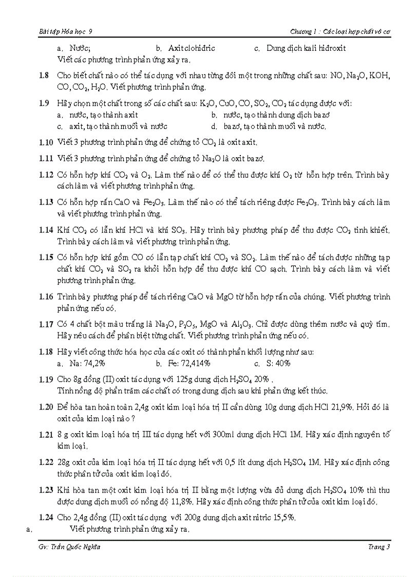 image for page Bài 1 TCHH Oxit Dạy thêm