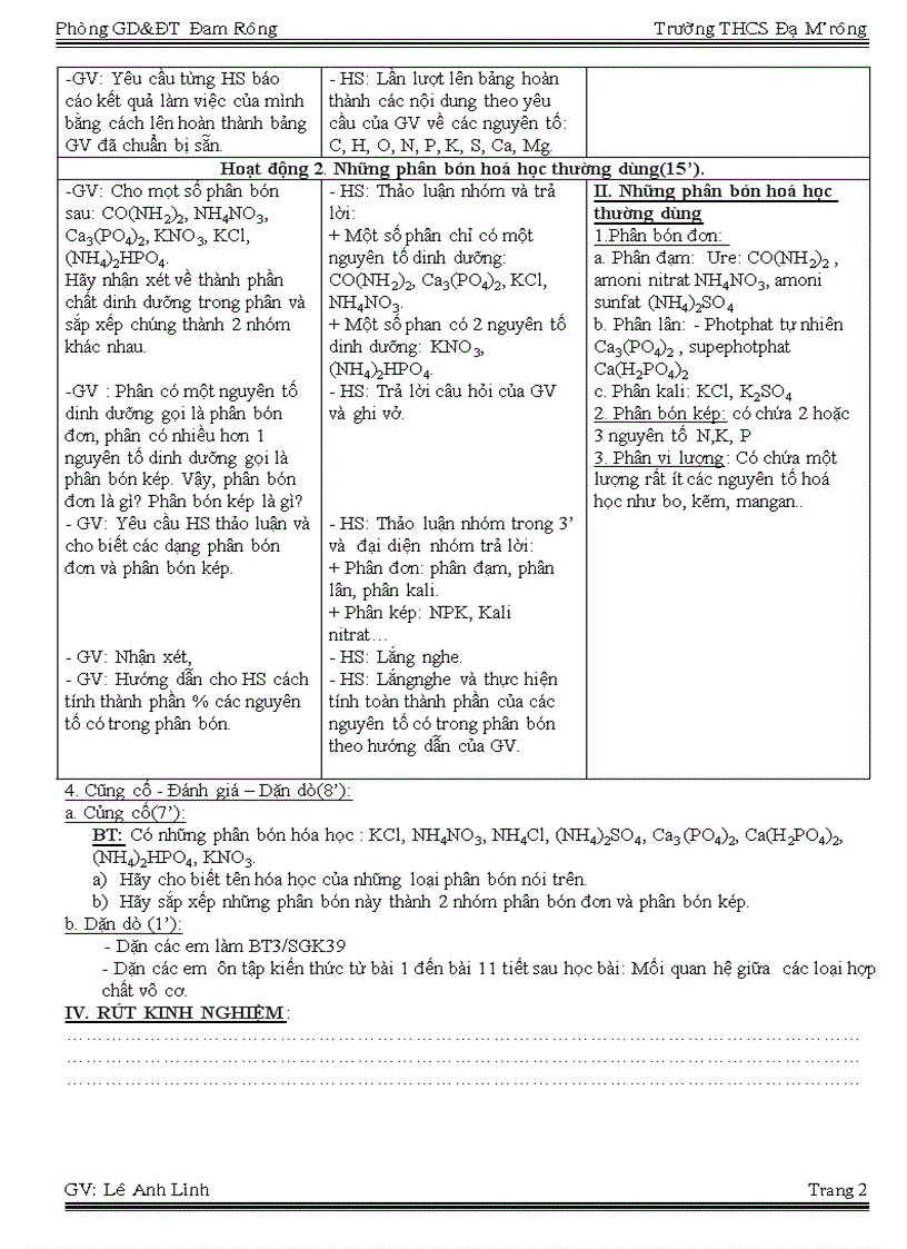 image for page Bài 11 Tiết 16 Phân bón hóa học