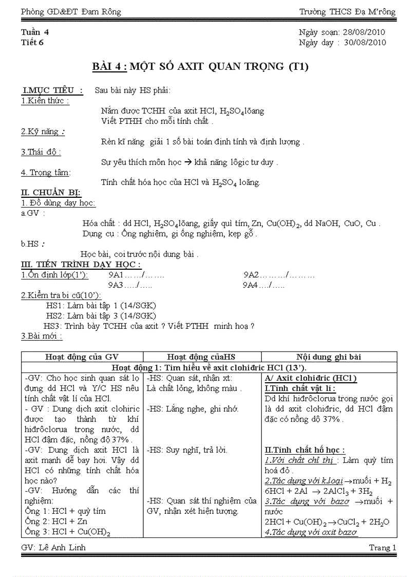 image for page Bài 4 Một số axit quan trọng tiết 1 và 2