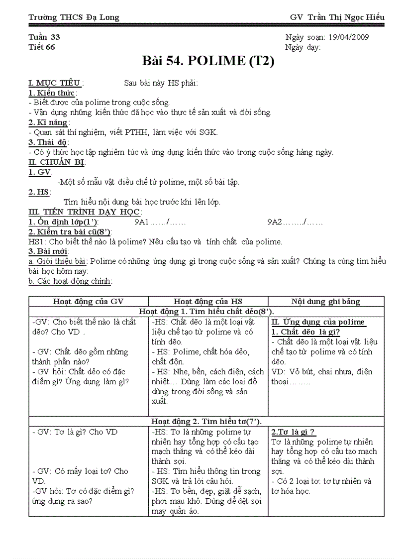 image for page Bài 54 Polime