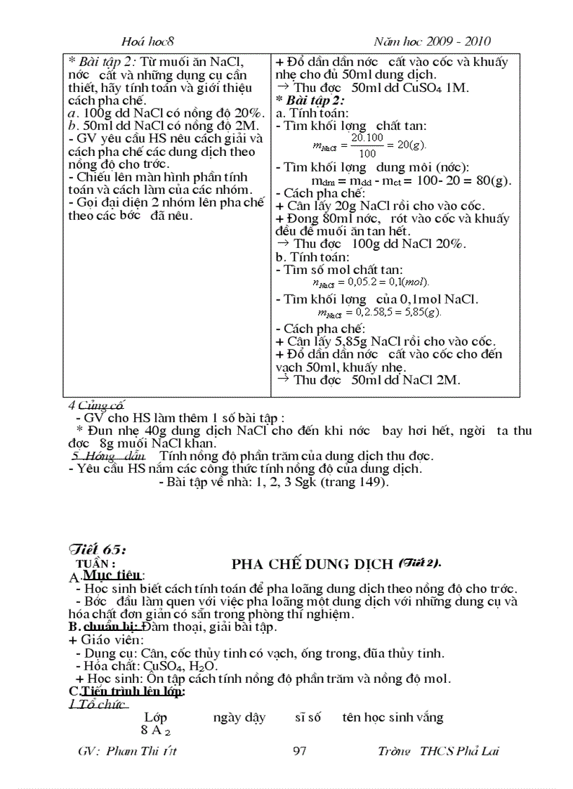 image for page Bài soạn Hóa Học 8