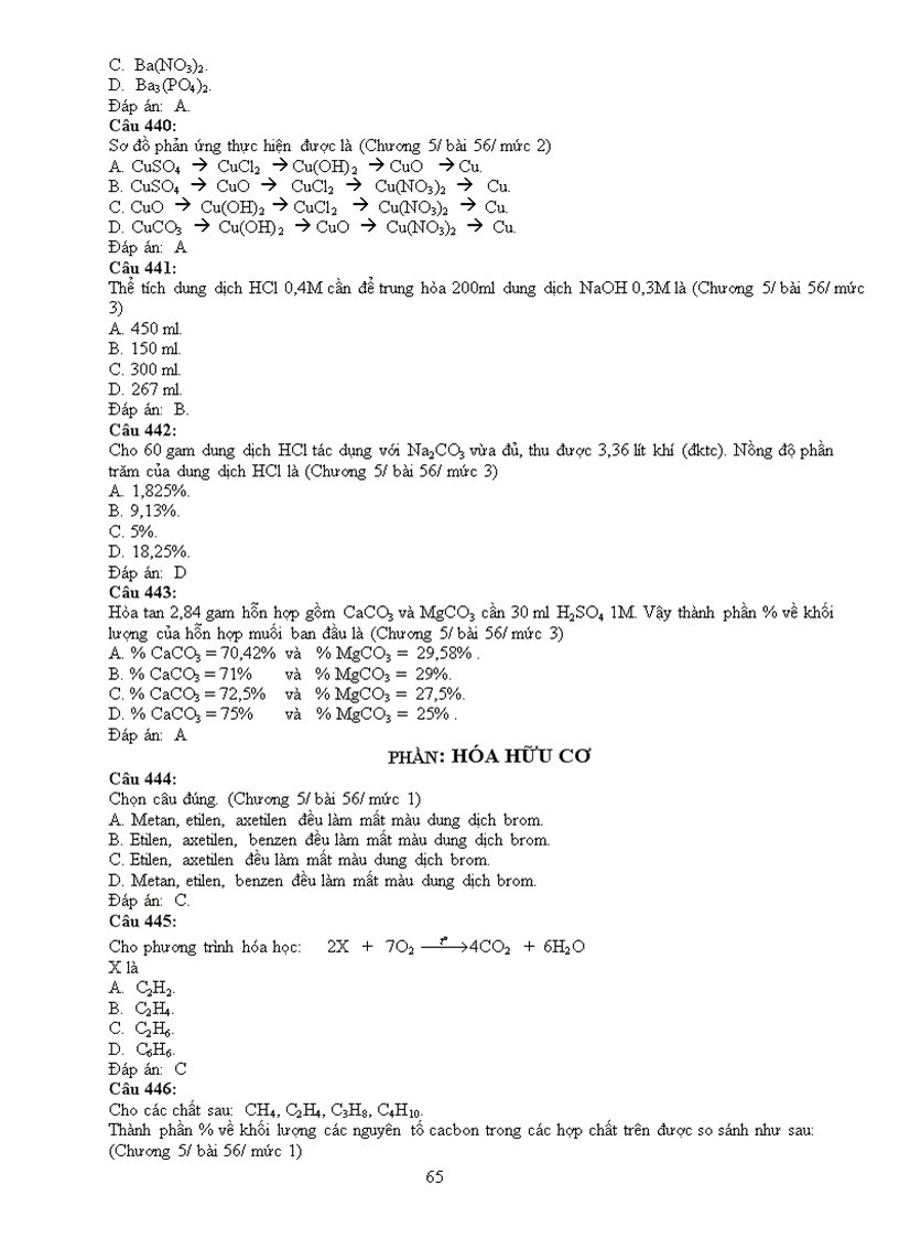 image for page Bộ trắc nghiệm Hóa 9 HK2 NH 2010 2011