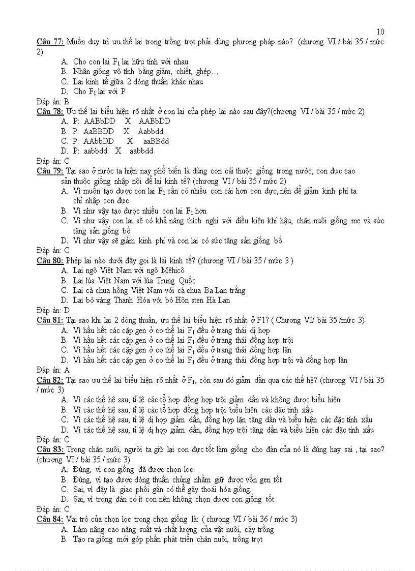 image for page Bộ trắc nghiệm Sinh 9 HK2 NH 2010 2011