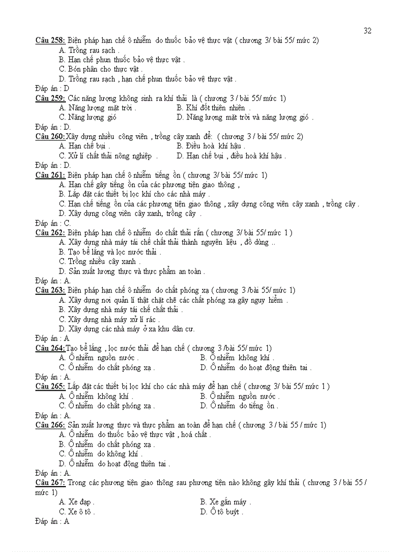 image for page Bộ trắc nghiệm Sinh 9 HK2 NH 2010 2011