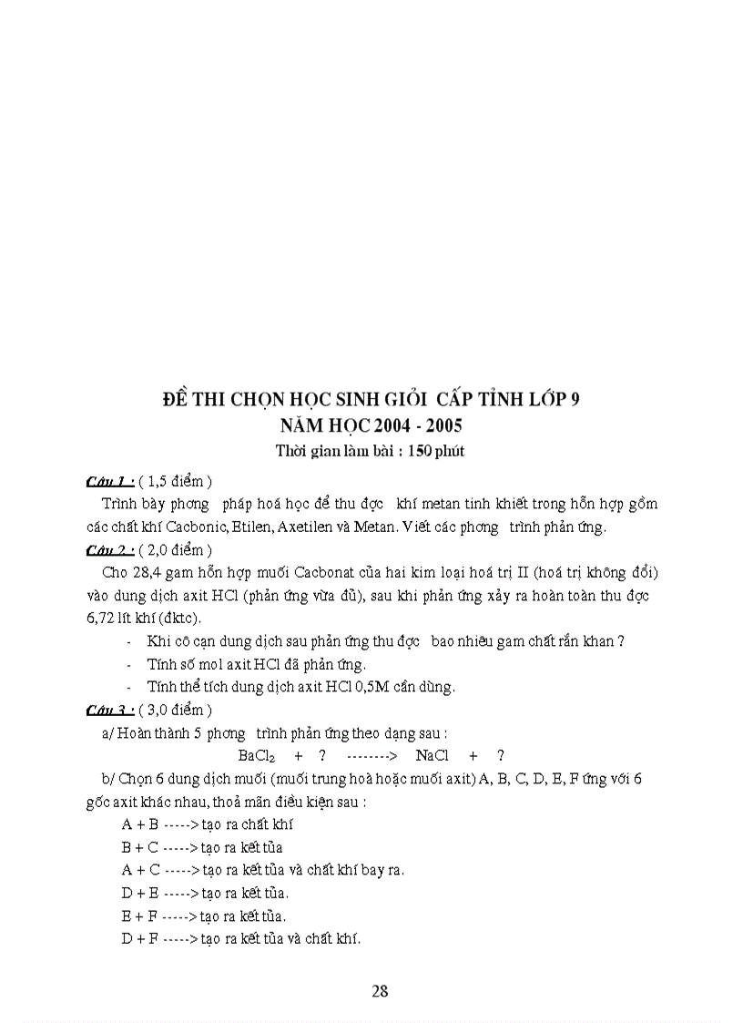 image for page Bồi dưỡng GV môn Hóa THCS Một số đề thi HSG