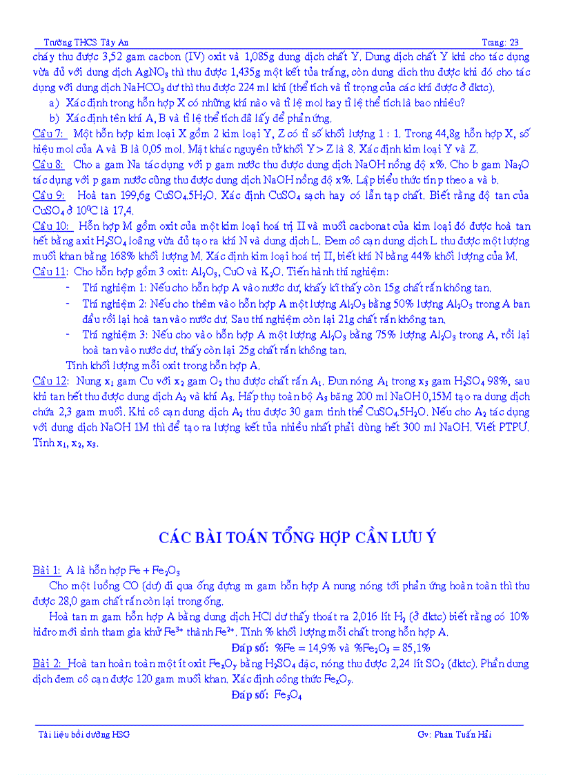 image for page Các dạng bài tập bồi dưỡng HSG lớp 9