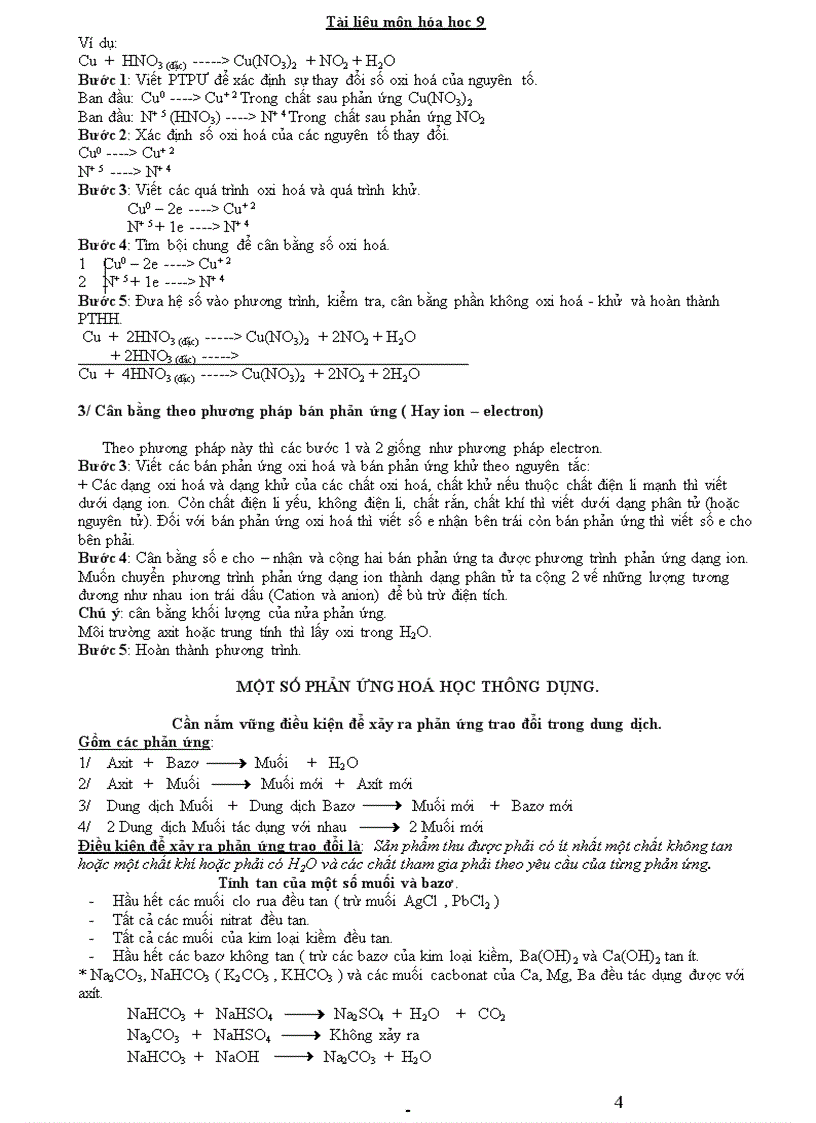 image for page Các dạng bài tập cơ bản Hóa 9