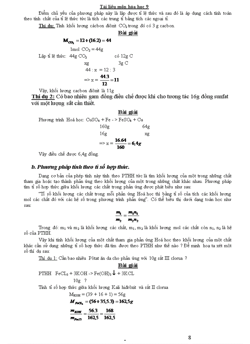 image for page Các dạng bài tập cơ bản Hóa 9