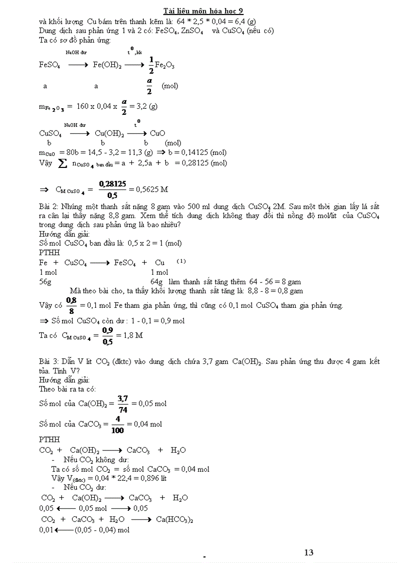 image for page Các dạng bài tập cơ bản Hóa 9