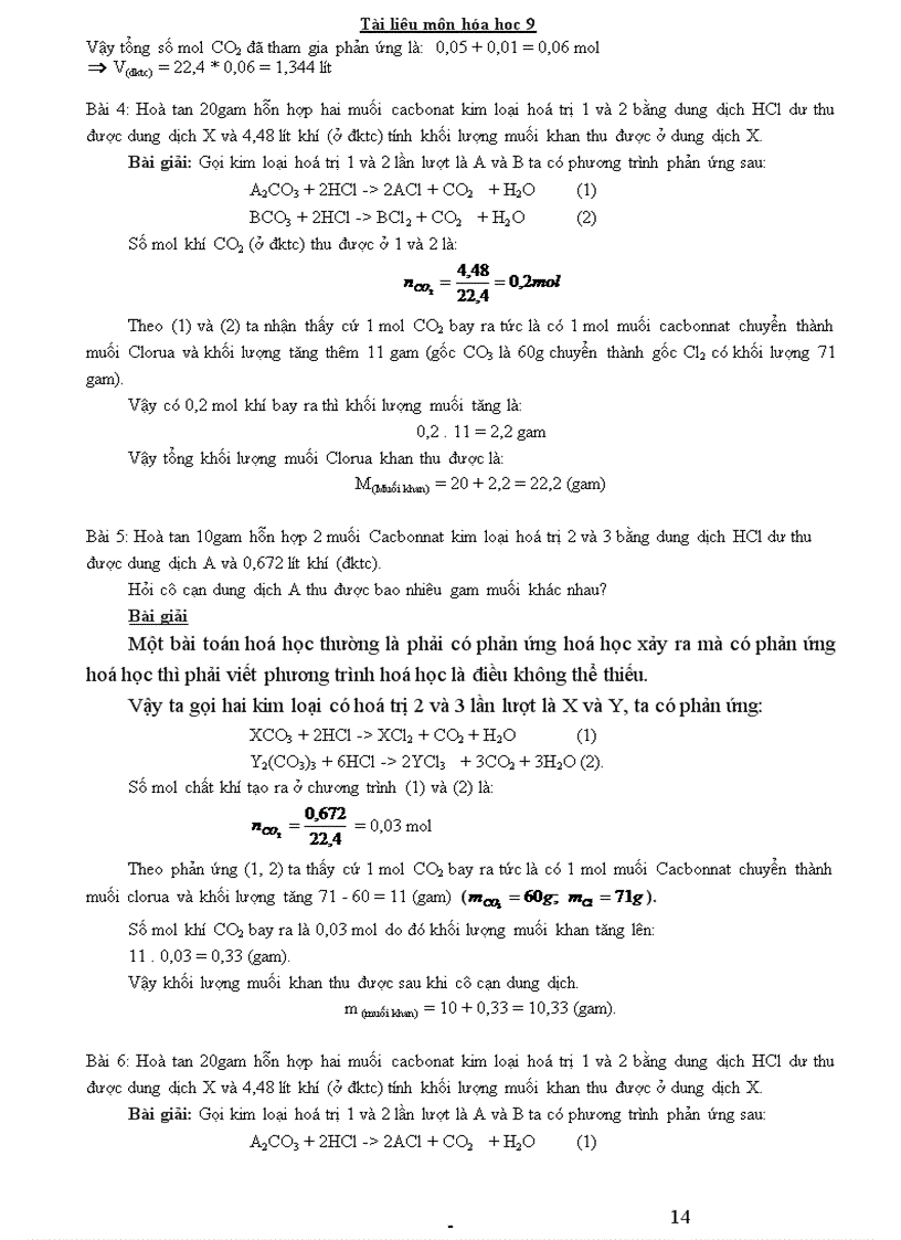 image for page Các dạng bài tập cơ bản Hóa 9