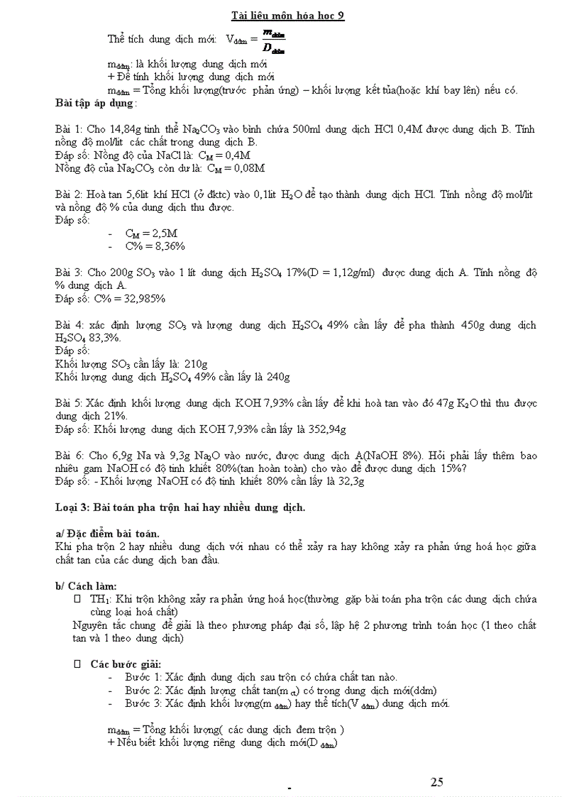 image for page Các dạng bài tập cơ bản Hóa 9