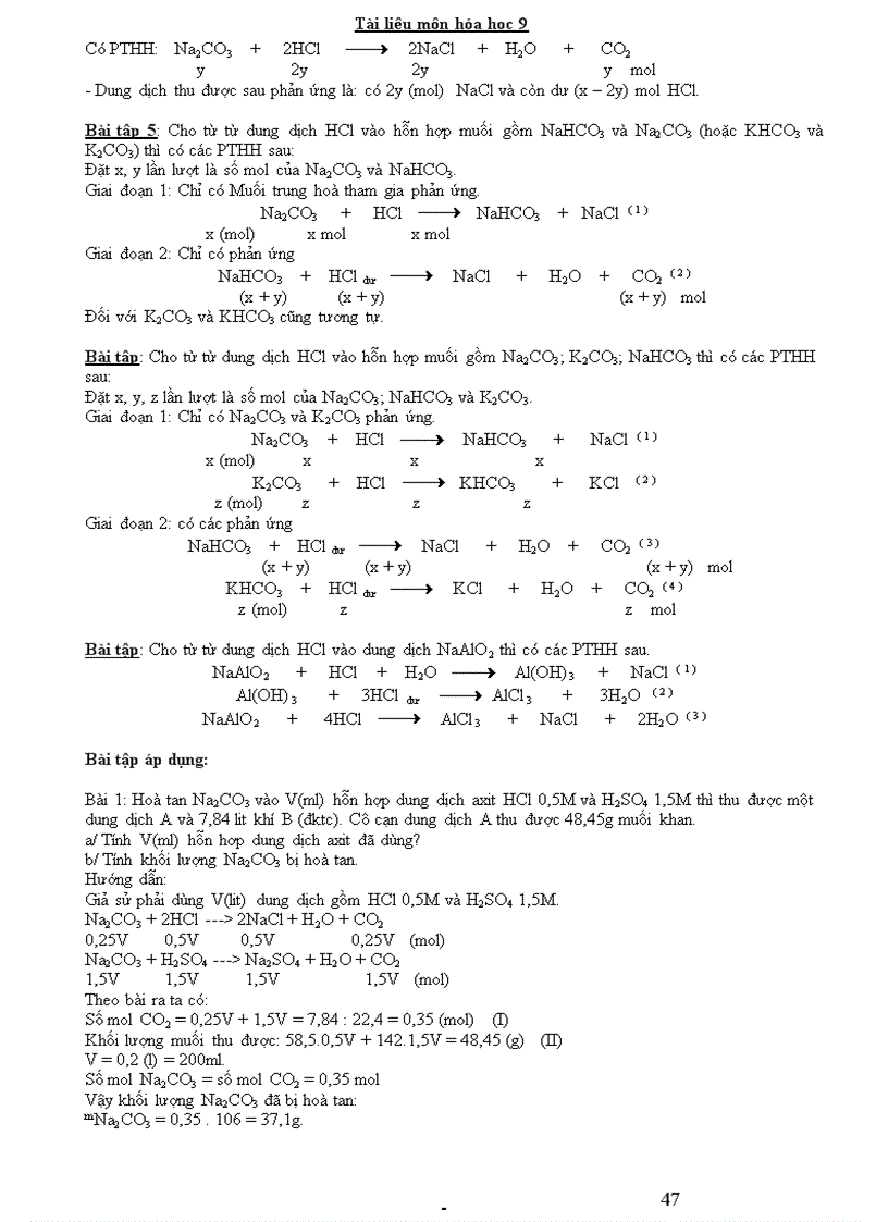 image for page Các dạng bài tập cơ bản Hóa 9