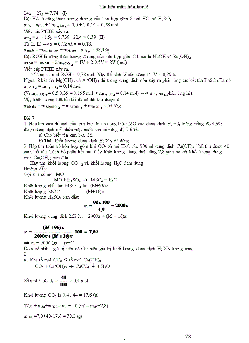 image for page Các dạng bài tập cơ bản Hóa 9