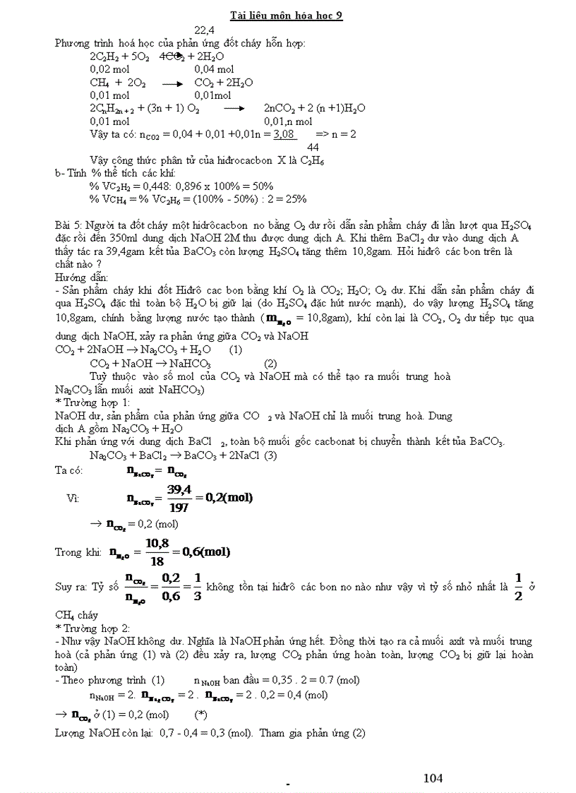 image for page Các dạng bài tập cơ bản Hóa 9