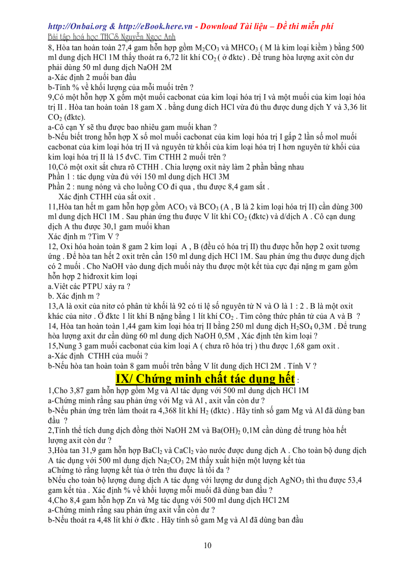 image for page Các dạng bài tập Hóa DB HSG 9