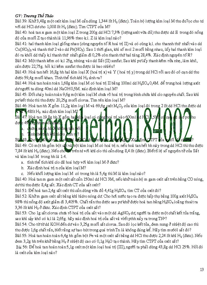 image for page Các Dạng bài tập Hóa Học 9