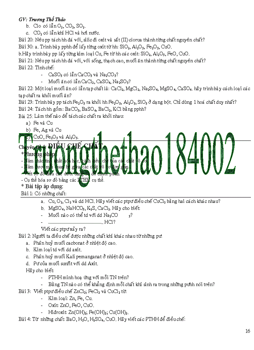 image for page Các Dạng bài tập Hóa Học 9