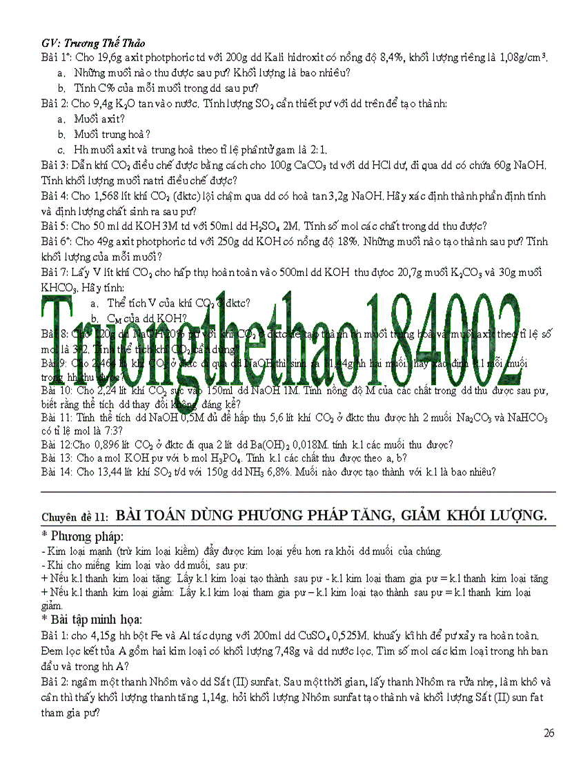 image for page Các Dạng bài tập Hóa Học 9