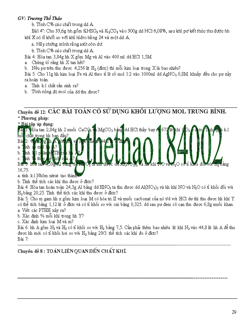 image for page Các Dạng bài tập Hóa Học 9