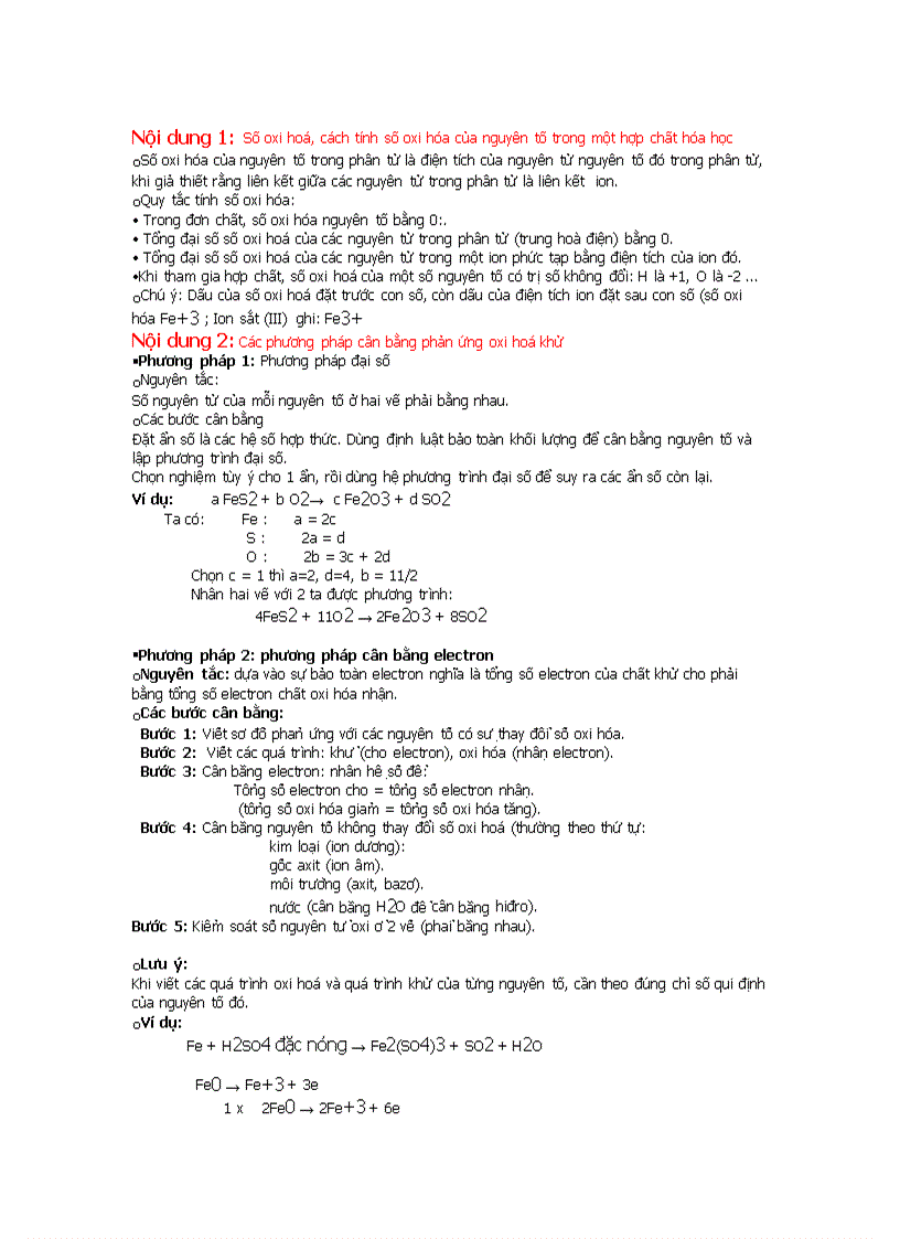 image for page Các phương pháp cân bằng phản ứng hóa học