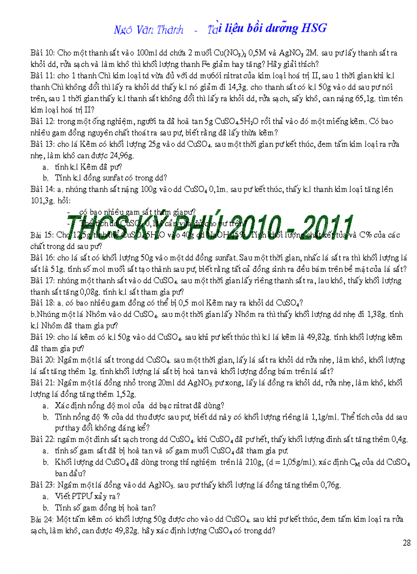 image for page Cac Dang bai tap Hoa Hoc 9 1