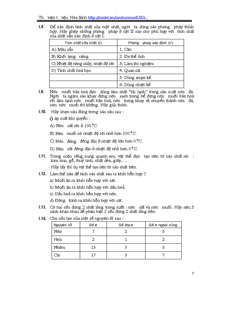 image for page Câu hỏi và bài tập KT Hóa 8 NXBGD chuong 1