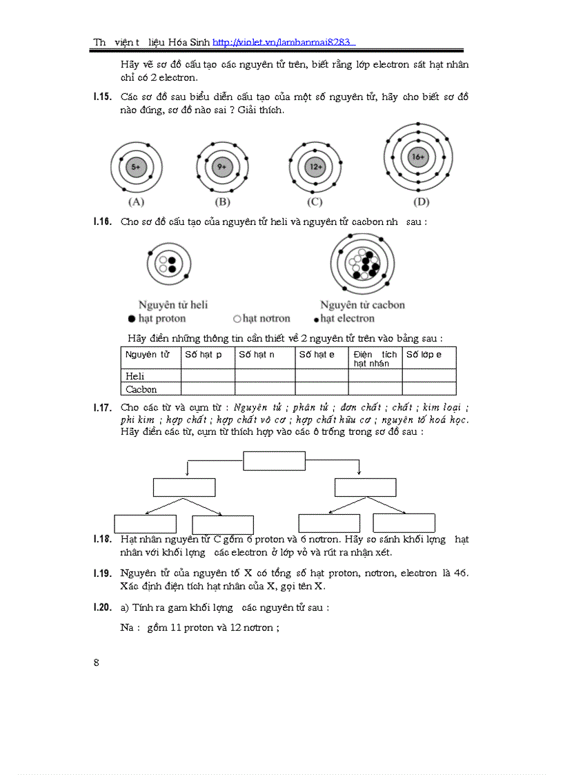 image for page Câu hỏi và bài tập KT Hóa 8 NXBGD chuong 1