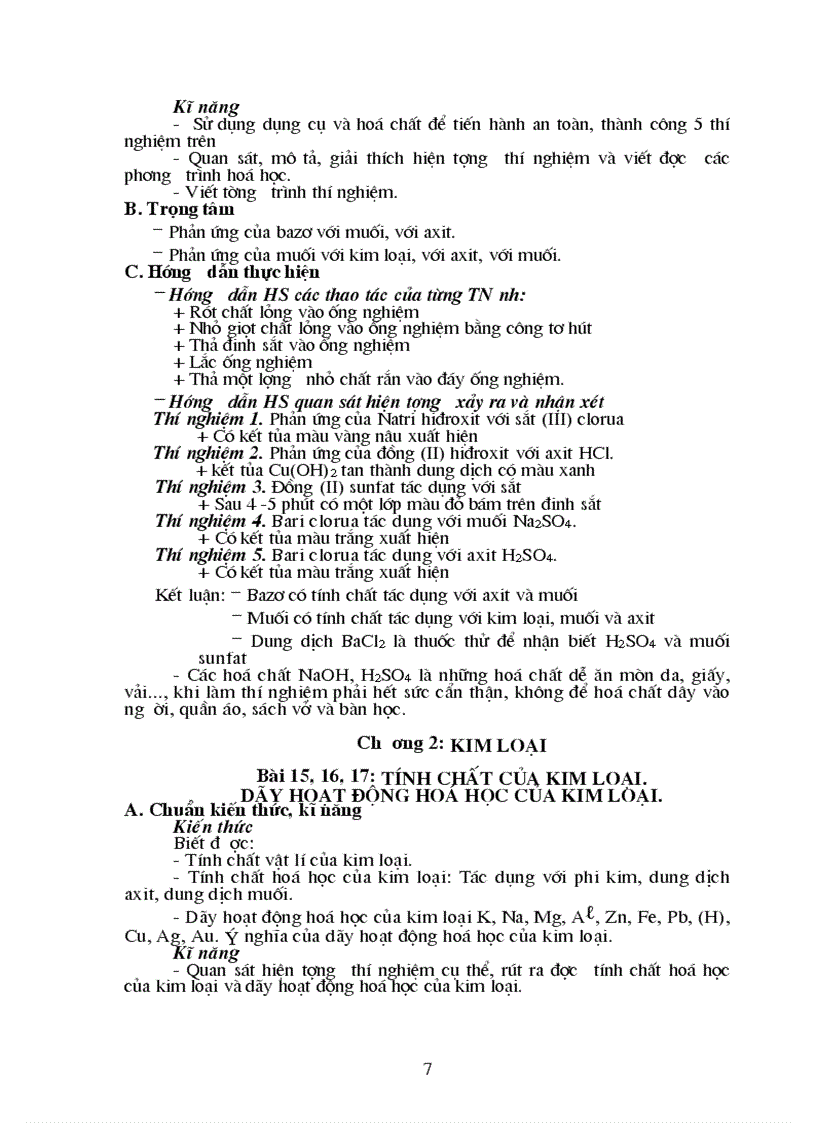 image for page Chuẩn kiến thức kỹ năng môn Hóa học 9