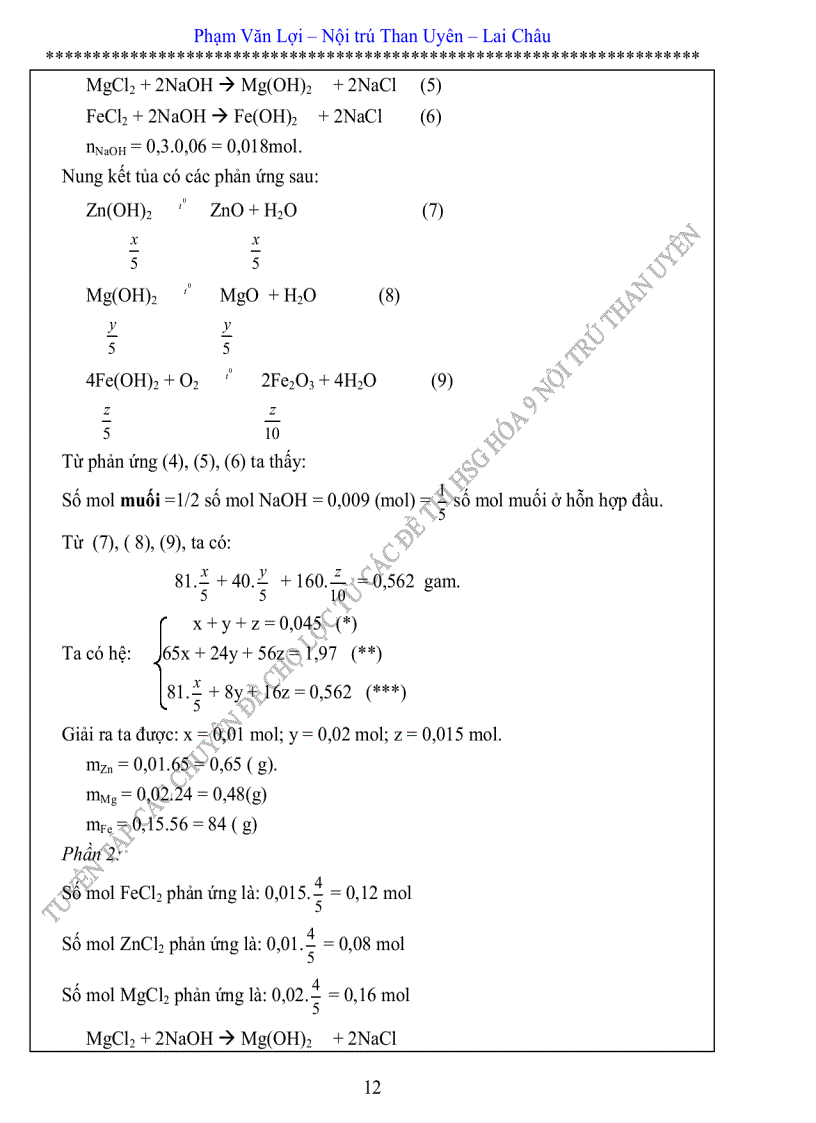 image for page Chuyên đề bồi dưỡng HSG hóa 9 được chọn lọc từ các đề thi HSG