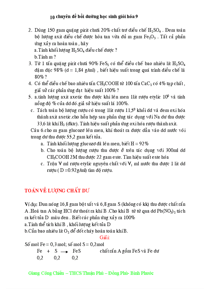 image for page Chuyên đề bồi dưỡng HSG hóa9 cực hay 2010