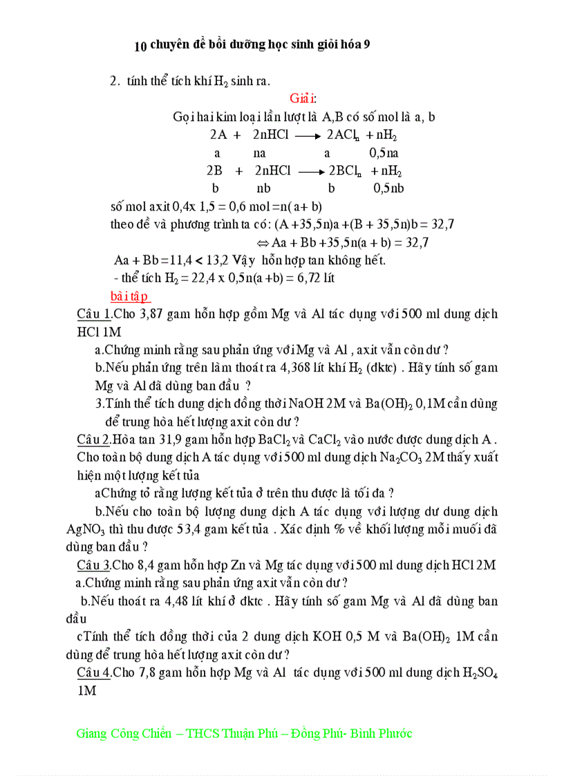 image for page Chuyên đề bồi dưỡng HSG hóa9 cực hay 2010