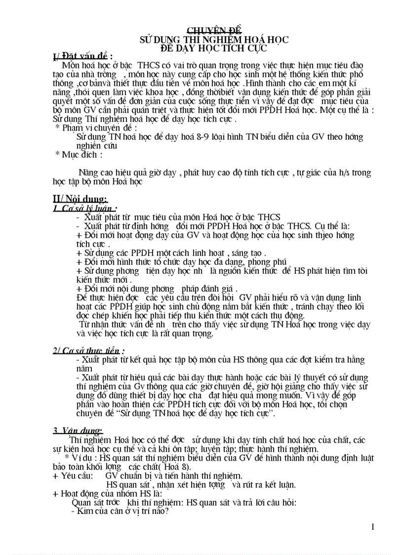 image for page Chuyên đề đổi mới phương pháp dạy thực hành học môn Hoa học THCS