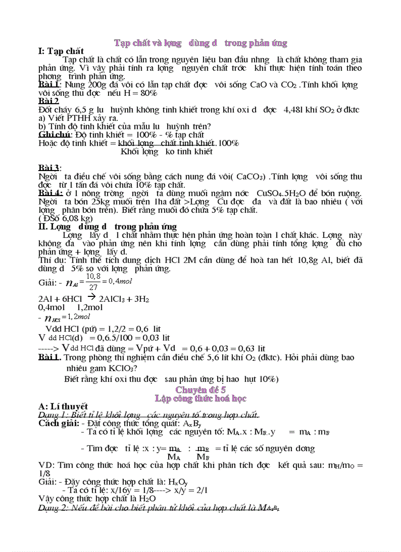 image for page Chuyen de on thi vao 10 Hoa THCS