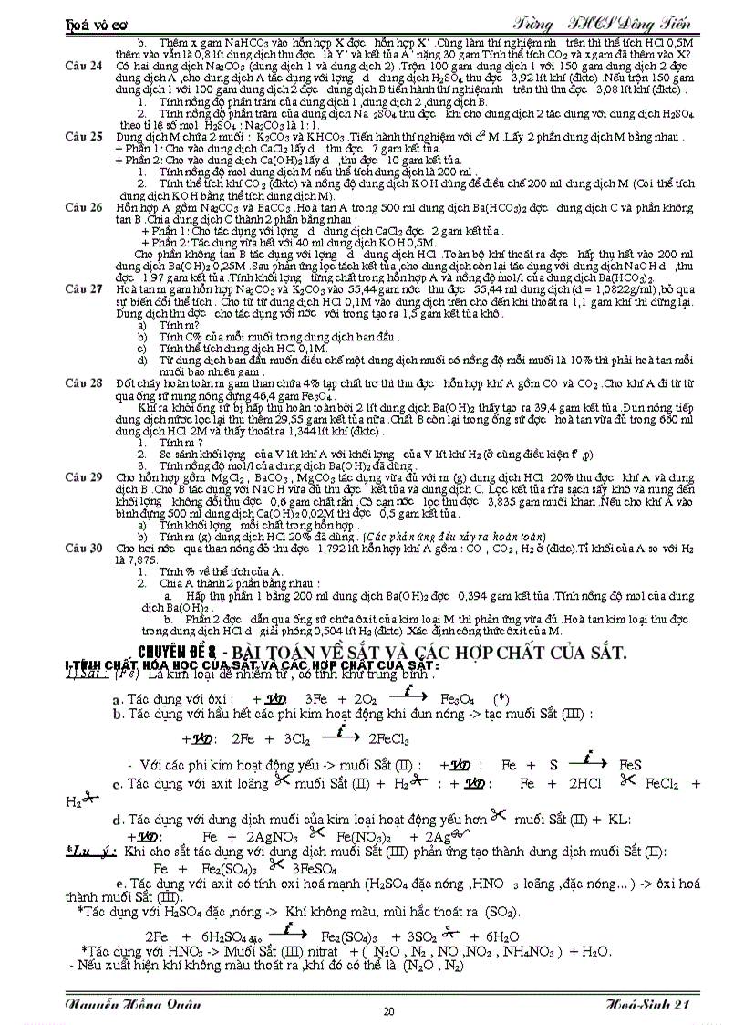 image for page Chuyên Đề Bồi Dưỡng HSG 9 Vô Cơ 1