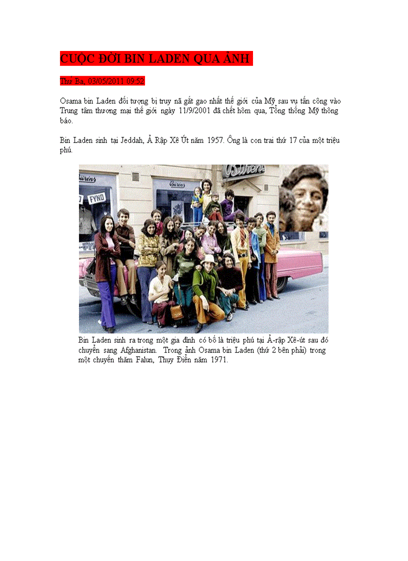 image for page Cuộc đời bin la den qua ảnh