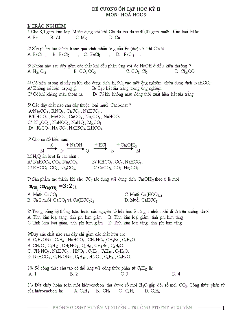 image for page Đề cương ôn tập KHII HH9