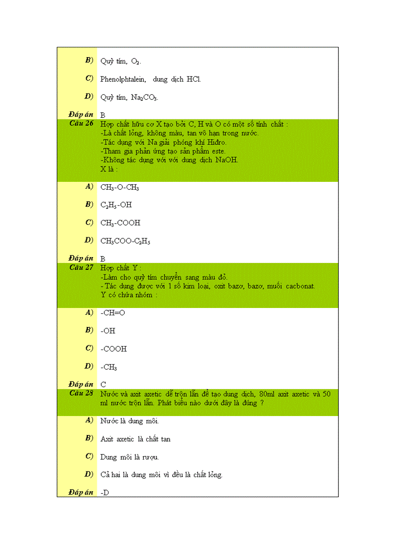 image for page Đề cương trắc nghiệm Hóa 9 HK II