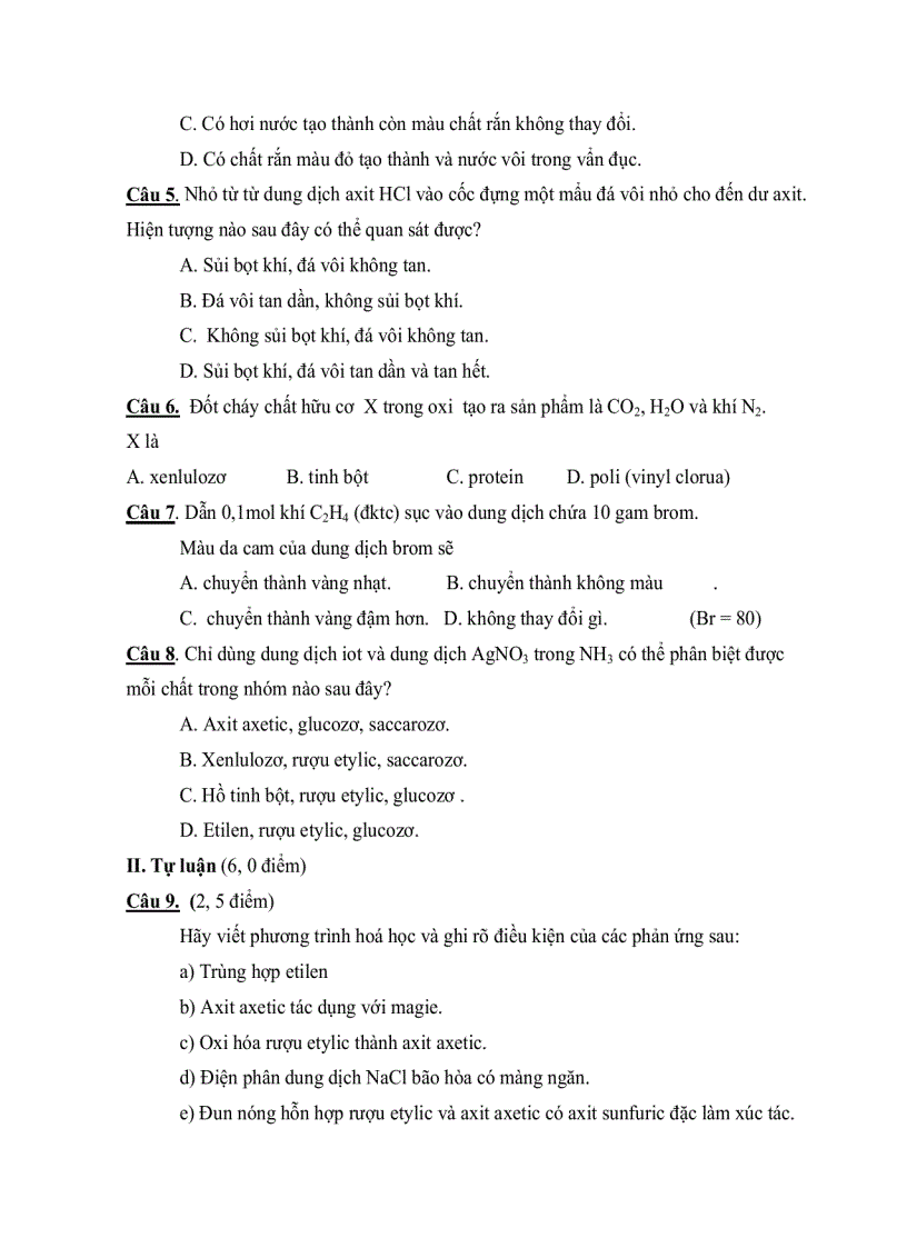 image for page Đề thi HKII Hóa học 9 2