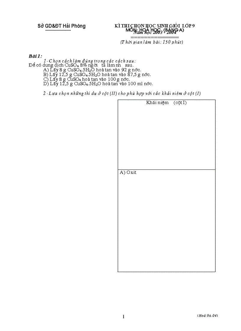 image for page De thi HSG hoa 9 de 4 Chuan