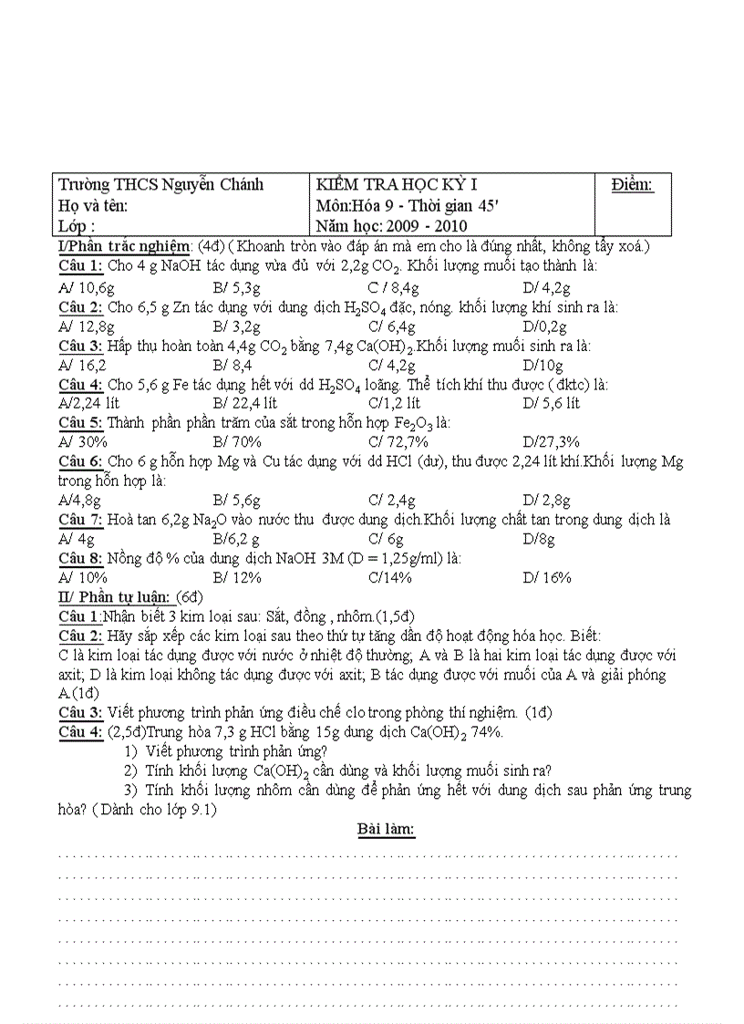 image for page Đề trắc nghiệm có đáp án