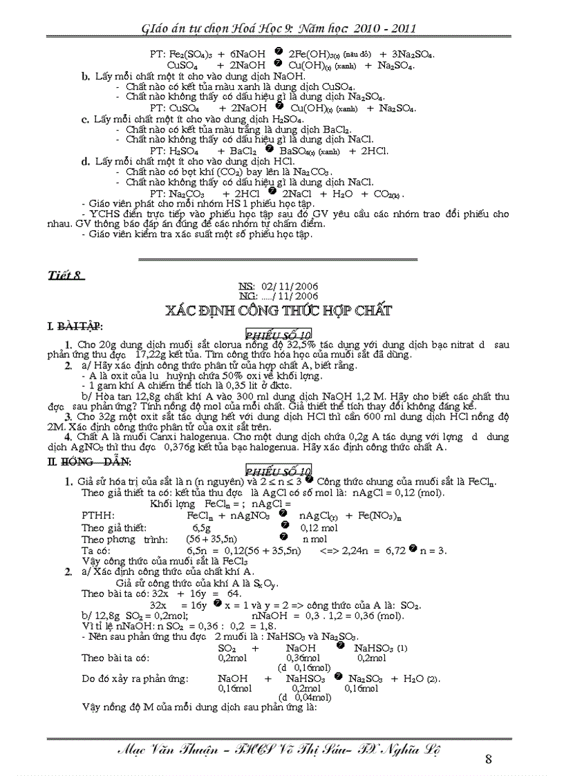 image for page GA tự chọn hóa 9 mới nhất 2010 2011