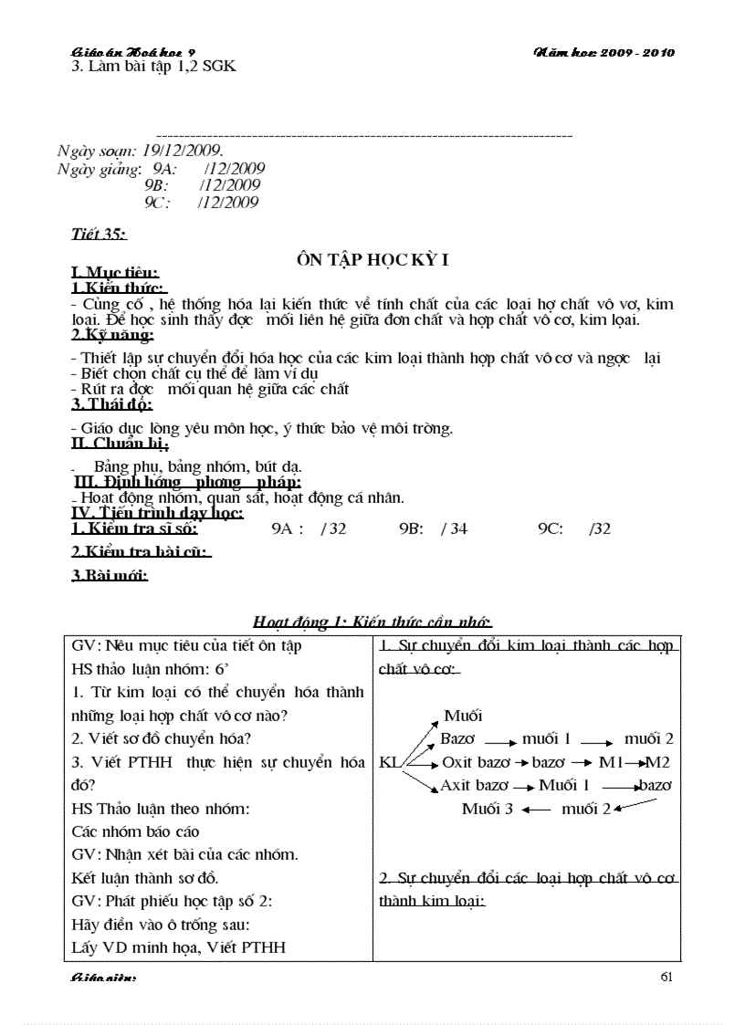 image for page Giao an Hoa hoc 9 Hai cot