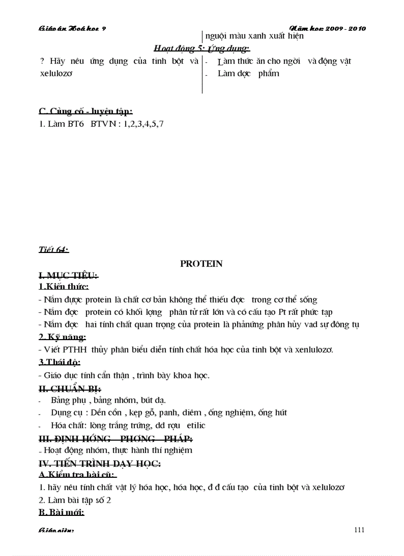 image for page Giao an Hoa hoc 9 Hai cot