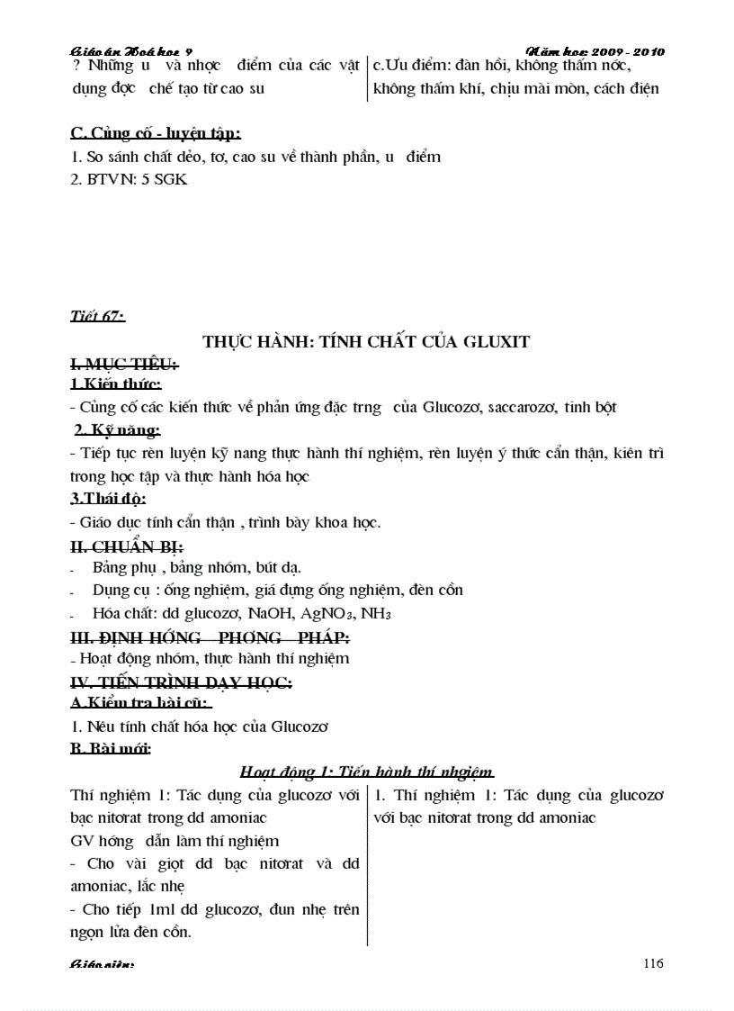 image for page Giao an Hoa hoc 9 Hai cot