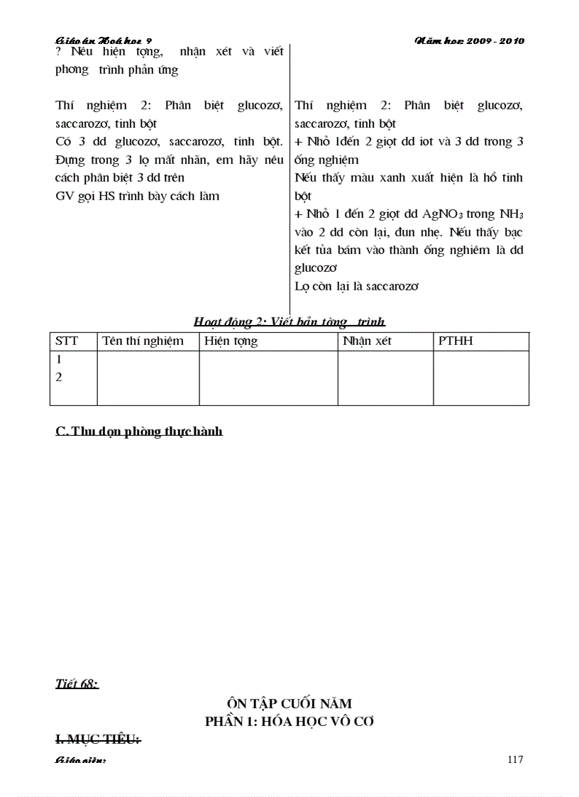 image for page Giao an Hoa hoc 9 Hai cot