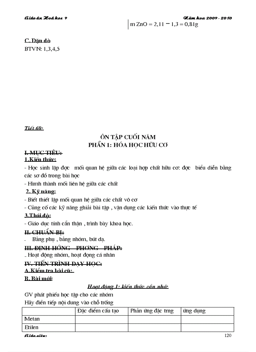 image for page Giao an Hoa hoc 9 Hai cot