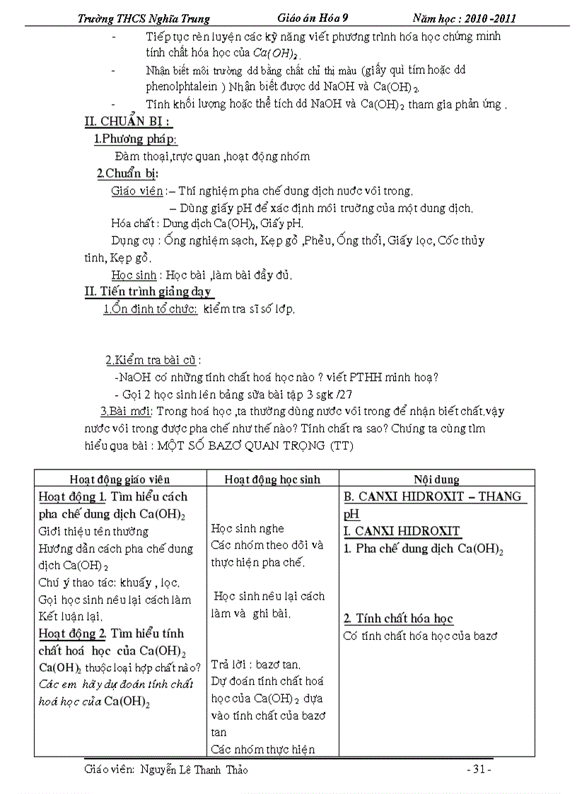 image for page Giao an chuan kt hoa 9