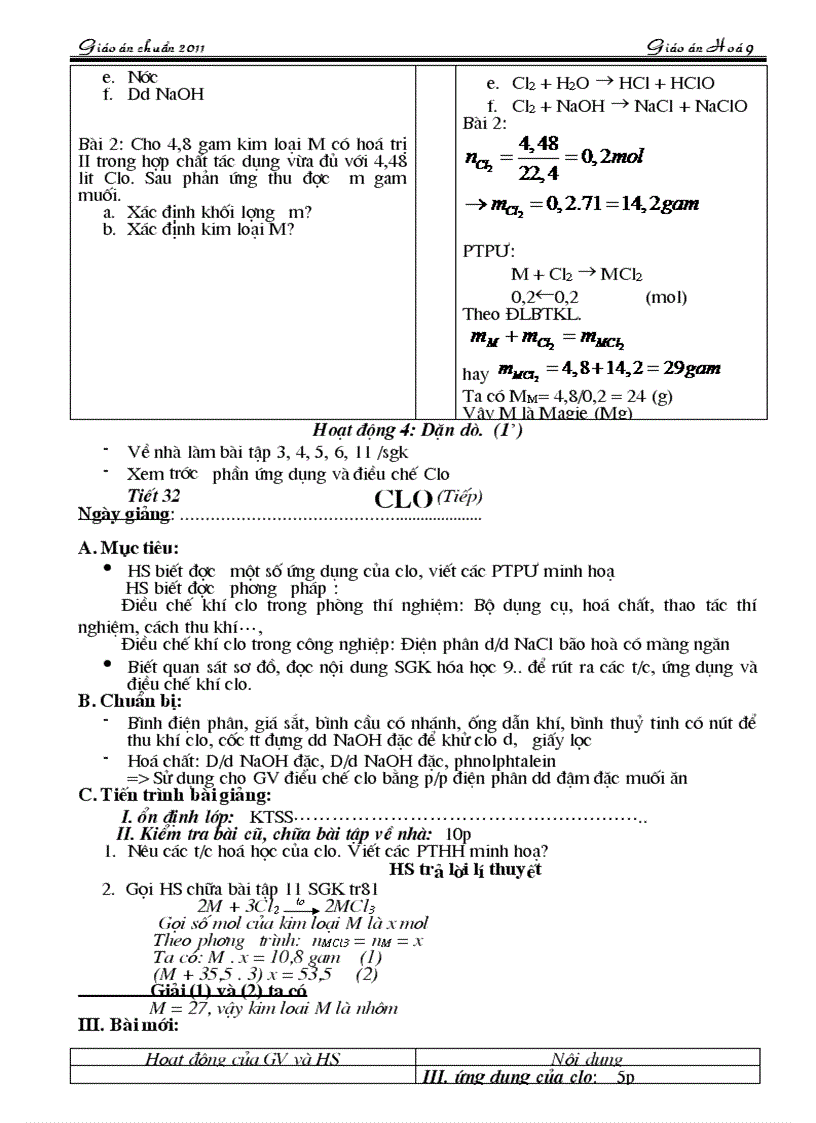 image for page Giao an chuan KT KN 2011 Chuong 4